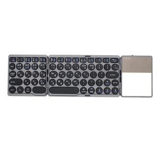 Case2go Case2go - Universeel Inklapbaar Bluetooth Toetsenbord met Touchpad - QWERTY - Opvouwbaar Keyboard voor IOS, Android en Windows - Oplaadbaar - Donker Grijs