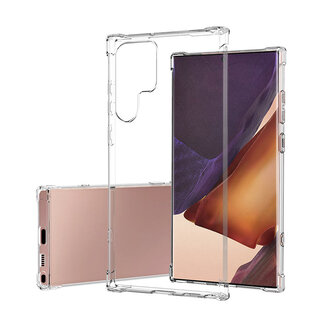 Case2go Telefoonhoesje geschikt voor Samsung Galaxy S22 Ultra 5G - Clear Soft Case - Siliconen Back Cover - Shock Proof TPU - Transparant