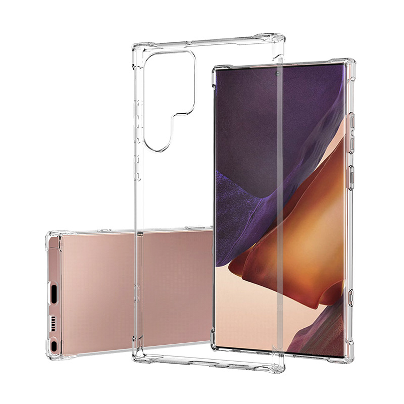 Telefoonhoesje geschikt voor Samsung Galaxy S22 Ultra 5G - Clear Soft Case - Siliconen Back Cover - Shock Proof TPU - Transparant afbeelding