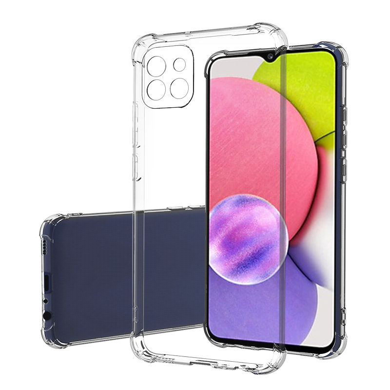 Telefoonhoesje geschikt voor Samsung Galaxy A03 - Clear Soft Case - Siliconen Back Cover - Shock Proof TPU - Transparant afbeelding