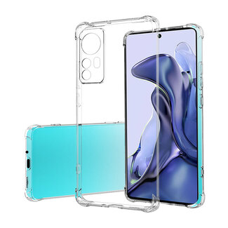 Case2go Telefoonhoesje geschikt voor Xiaomi 12 Pro - Clear Soft Case - Siliconen Back Cover - Shock Proof TPU - Transparant