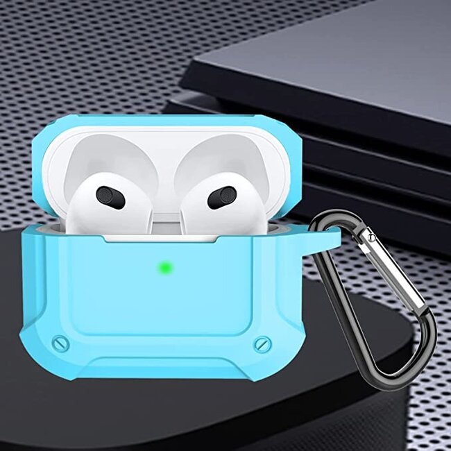 Case2go - Hoesje geschikt voor Apple Airpods Pro - Licht Blauw