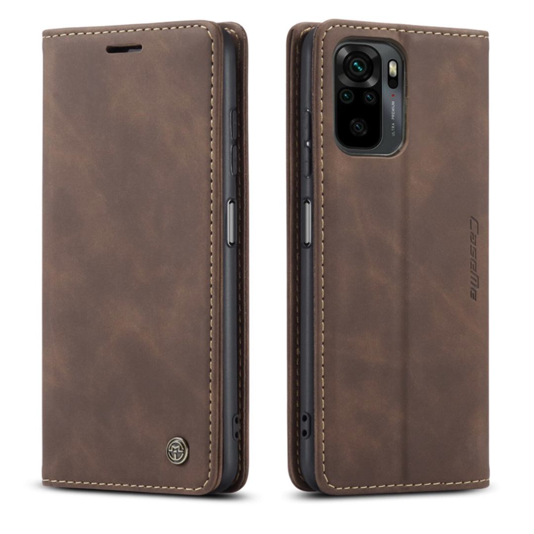 CaseMe - Hoesje geschikt voor Xiaomi K40 - Wallet Book Case - Magneetsluiting - Donker Bruin afbeelding