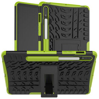 Case2go Case2go - Tablet Hoes geschikt voor Samsung Galaxy Tab S8 (2022) - Schokbestendige Back Cover - Met pencil houder - Groen