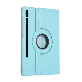 Case2go Case2go - Tablet hoes geschikt voor Samsung Galaxy Tab S8 (2022) - Draaibare Book Case Cover - 11 Inch - Licht Blauw