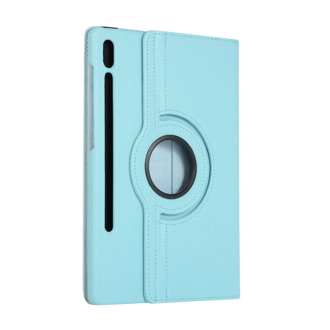 Case2go - Tablet hoes geschikt voor Samsung Galaxy Tab S8 (2022) - Draaibare Book Case Cover - 11 Inch - Licht Blauw