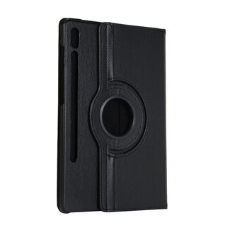 Case2go Case2go - Tablet hoes geschikt voor Samsung Galaxy Tab S8 (2022) - Draaibare Book Case Cover - 11 Inch - Zwart