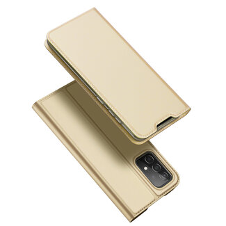 Dux Ducis Dux Ducis - Telefoonhoesje compatibel met Samsung Galaxy A73 5G - Skin Pro Book Case - Goud