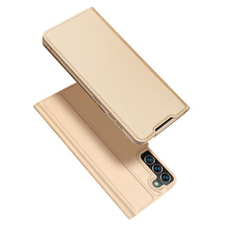 Dux Ducis Dux Ducis - Telefoonhoesje compatibel met Samsung Galaxy S22 Plus  - Skin Pro Book Case - Goud