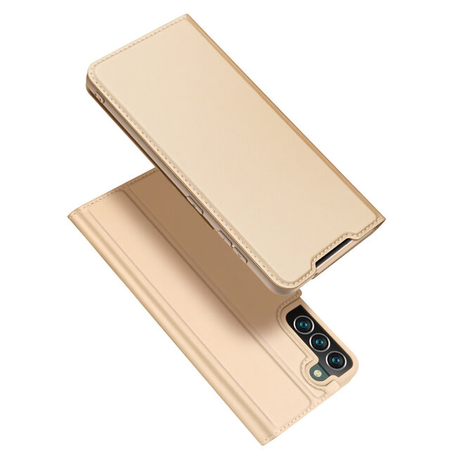 Dux Ducis - Telefoonhoesje geschikt voor Samsung Galaxy S22 Plus - Skin Pro Book Case - Goud