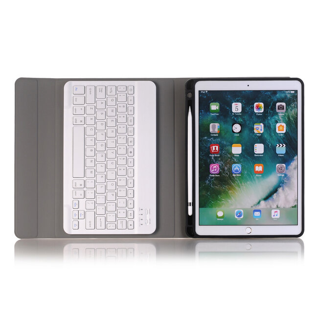 Case2go - Tablet Toetsenbord Hoes geschikt voor Apple iPad 10.2 inch 2019 / 2020 / 2021- Keyboard Case met Stylus Pen Houder - Roze