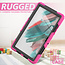 Case2go - Tablet Hoes geschikt voor Samsung Galaxy Tab A8 (2022 &amp; 2021) - 10.5 Inch - Heavy Duty Case met Ingebouwde Screenprotector en Schouderriem - Magenta