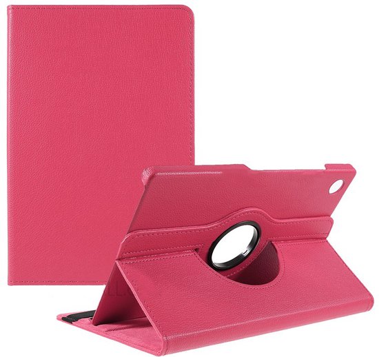 Case2go - Tablet hoes geschikt voor Samsung Galaxy Tab A8 (2022 &amp; 2021) - 10.5 Inch - Draaibare Book Case Cover - Magenta afbeelding