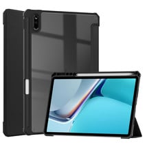 Case2go - Tablet Hoes Compitabel met Huawei Matepad 11 (2021) - Transparante Case - Tri-fold Back Cover - Zwart