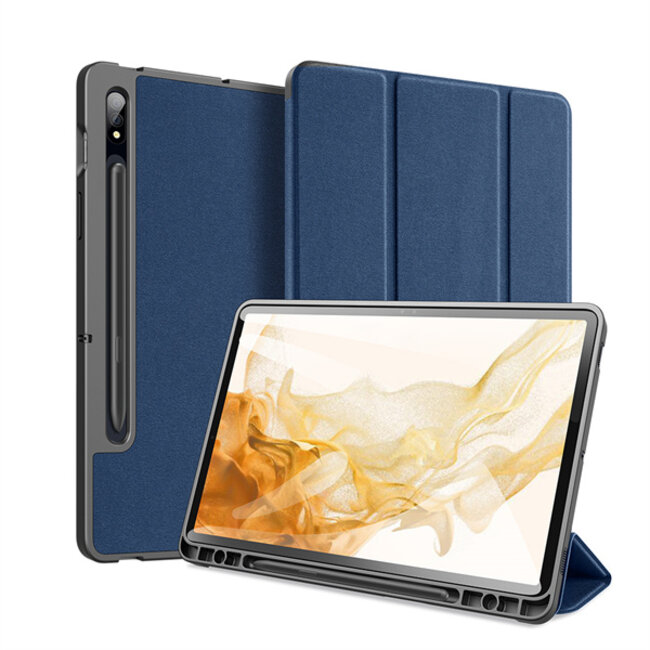 Dux Ducis - Tablet Hoes geschikt voor Samsung Galaxy Tab S8 - Domo Book Case - Donker Blauw