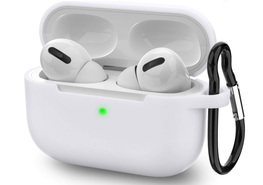 Case2go - Hoesje geschikt voor Apple Airpods Pro - Premium Siliconen beschermhoes met opdruk - 3.0 mm - Wit afbeelding
