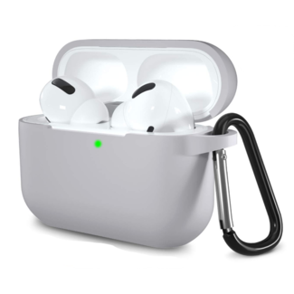 Case2go Case2go - Hoesje geschikt voor Apple Airpods Pro - Premium Siliconen beschermhoes met opdruk - 3.0 mm - Grijs