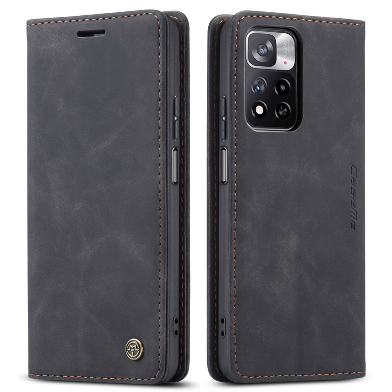 CaseMe - Hoesje geschikt voor Xiaomi Redmi Note 11 Pro  - Wallet Book Case - Magneetsluiting - Zwart afbeelding