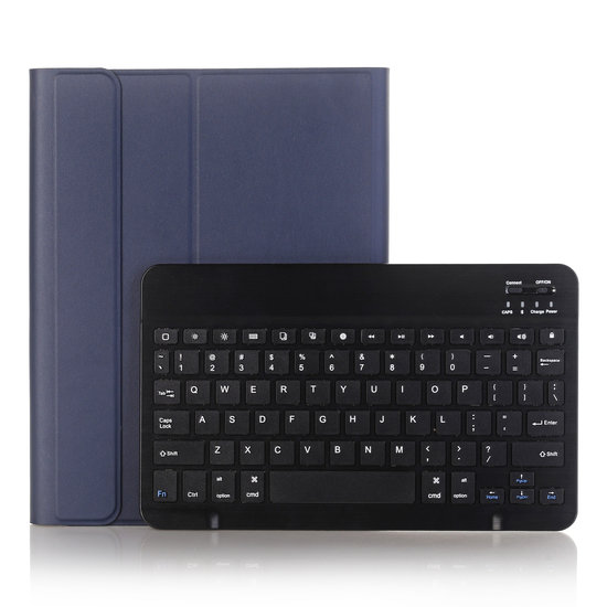Case2go Case2go - Tablet Toetsenbord Hoes geschikt voor Apple iPad 10.2 inch 2019 / 2020 / 2021- Keyboard Case met Stylus Pen Houder - Blauw