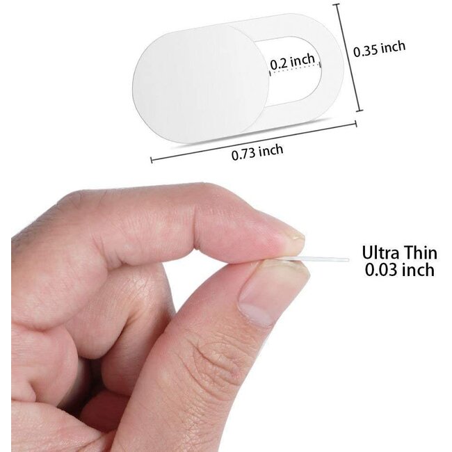 Webcam Cover - Privacy schuifje - Geschikt voor iMac, Laptop en Tablet - Wit - 6 stuks