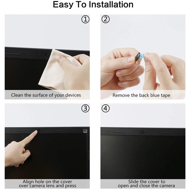 Webcam Cover - Privacy schuifje - Geschikt voor iMac, Laptop en Tablet - Wit - 6 stuks