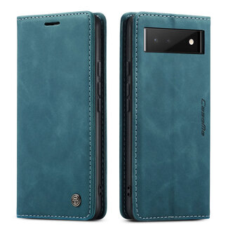 CaseMe CaseMe - Hoesje geschikt voor Google Pixel 6 - Wallet Book Case - Magneetsluiting - Blauw