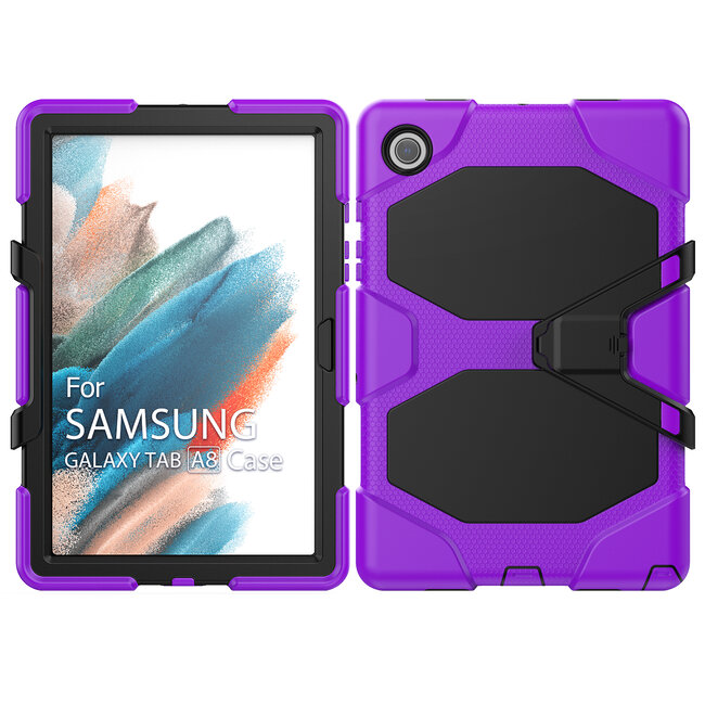 Case2go - Tablet hoes geschikt voor Samsung Galaxy Tab A8 (2022 &amp; 2021) - 10.5 Inch - Extreme Armor Case - Paars