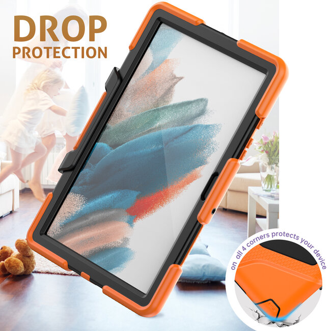 Case2go - Tablet hoes geschikt voor Samsung Galaxy Tab A8 (2022 &amp; 2021) - 10.5 Inch - Extreme Armor Case - Oranje