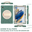 Case2go - Tablet Hoes geschikt voor Samsung Galaxy Tab A8 (2022 &amp; 2021) - 10.5 Inch - Hand Strap Armor Case - Donker Groen