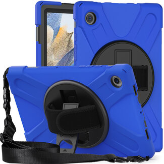 Case2go Case2go - Tablet Hoes geschikt voor Samsung Galaxy Tab A8 (2022 &amp; 2021) - 10.5 Inch - Hand Strap Armor Case - Donker Blauw