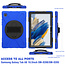 Case2go - Tablet Hoes geschikt voor Samsung Galaxy Tab A8 (2022 &amp; 2021) - 10.5 Inch - Hand Strap Armor Case - Donker Blauw