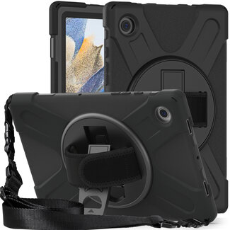 Case2go Case2go - Tablet Hoes geschikt voor Samsung Galaxy Tab A8 (2022 &amp; 2021) - 10.5 Inch - Hand Strap Armor Case - Zwart
