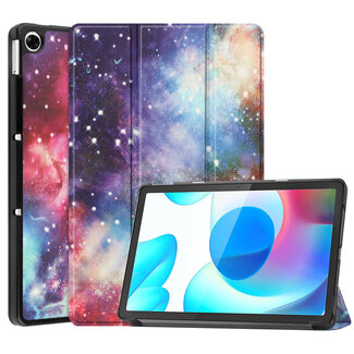 Case2go Case2go - Tablet Hoes geschikt voor Realme Pad - 10.4 inch - Tri-Fold Book Case - Auto Wake functie - Galaxy