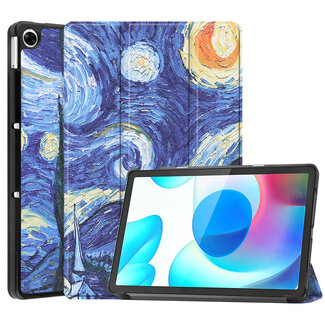 Case2go Case2go - Tablet Hoes geschikt voor Realme Pad - 10.4 inch - Tri-Fold Book Case - Auto Wake functie - Sterrenhemel