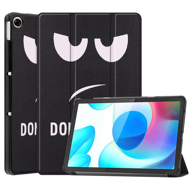 Case2go - Tablet Hoes geschikt voor Realme Pad - 10.4 inch - Tri-Fold Book Case - Auto Wake functie - Don't Touch Me