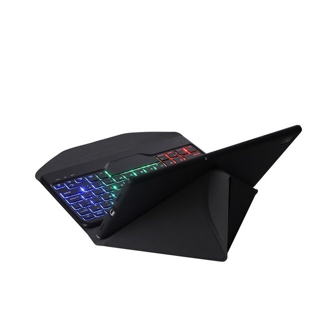 Case2go - Tablet Toetsenbord Hoes geschikt voor Samsung Galaxy Tab A8 (2021) 10.5 Inch - Bluetooth Toetsenbord Case met RGB Verlichting en Stylus Pen Houder - QWERTY - Zwart