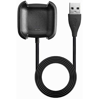 Case2go Case2go - Oplaadkabel geschikt voor Fitbit Versa 2 - USB-oplaadstation - dock - 1.0 meter - Zwart