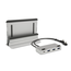 LMP - Verticale Aluminium Laptop standaard - Aluminium houder + USB-C HUB Dock Prostand 4K met 7 Poorten - Geschikt voor elke MacBook van 12" tot 16" - Zilver