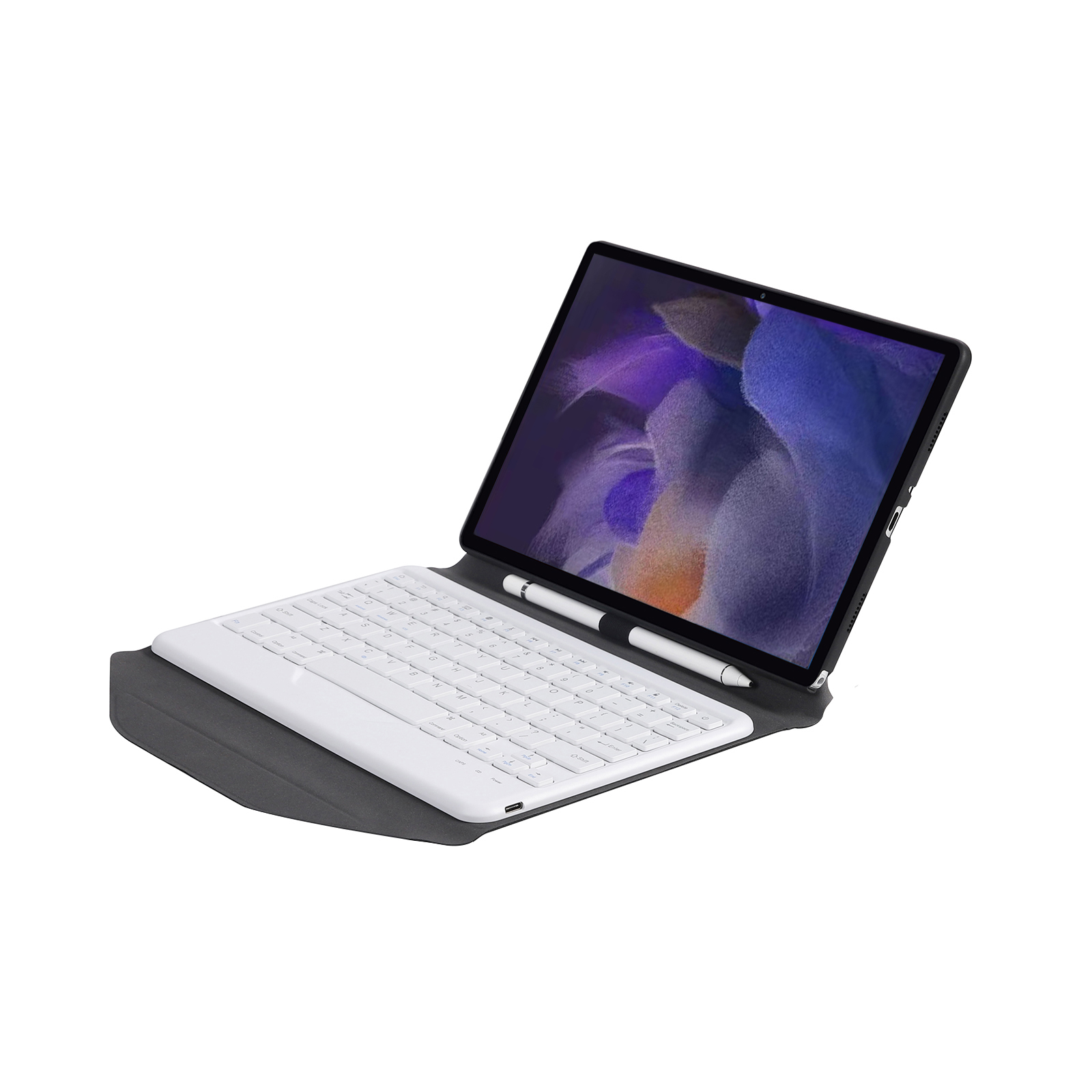 Case2go - Tablet Toetsenbord Hoes geschikt voor Samsung Galaxy Tab A8 (2021) 10.5 Inch - QWERTY - Bluetooth Toetsenbord Case met Stylus Pen Houder - Wit afbeelding