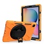 Case2go - Tablet Hoes geschikt voor Samsung Galaxy Tab S8 Plus - 12.4 Inch - Hand Strap Armor Case Met Pencil Houder - Oranje