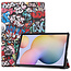 Case2go Case2go - Tablet Hoes geschikt voor Samsung Galaxy Tab S8 Plus (2022) - 12.7 Inch - Tri-Fold Book Case - Graffiti