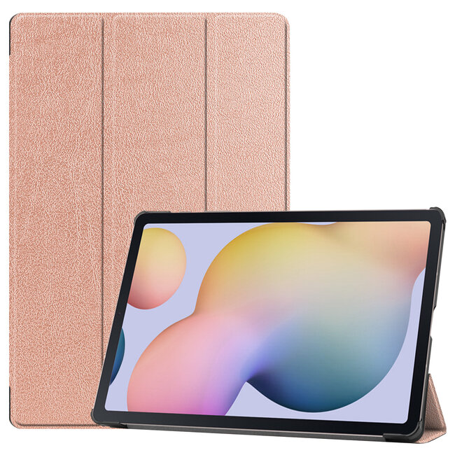 Case2go - Tablet Hoes geschikt voor Samsung Galaxy Tab S8 Plus (2022) - 12.7 Inch - Tri-Fold Book Case - Rosé Goud