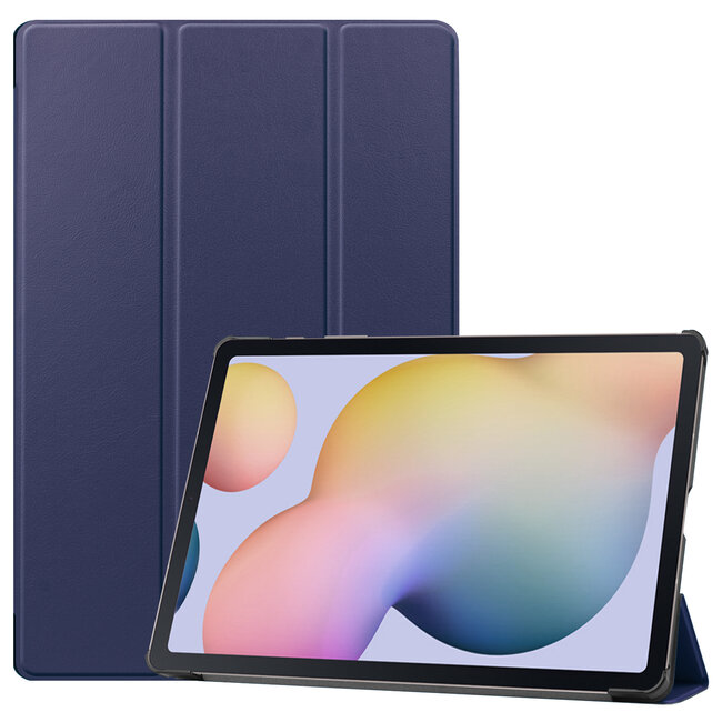 Case2go - Tablet Hoes geschikt voor Samsung Galaxy Tab S8 Plus (2022) - 12.7 Inch - Tri-Fold Book Case - Donker Blauw