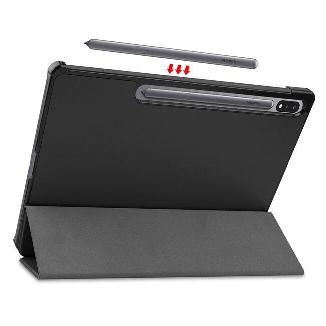 Case2go - Tablet Hoes geschikt voor Samsung Galaxy Tab S8 Plus (2022) - 12.7 Inch - Tri-Fold Book Case - Zwart