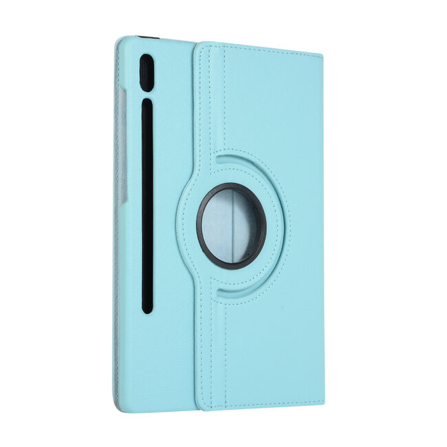 Case2go - Tablet Hoes geschikt voor Samsung Galaxy Tab S8 Plus (2022) - 12.4 Inch - Draaibare Book Case Cover - Licht Blauw