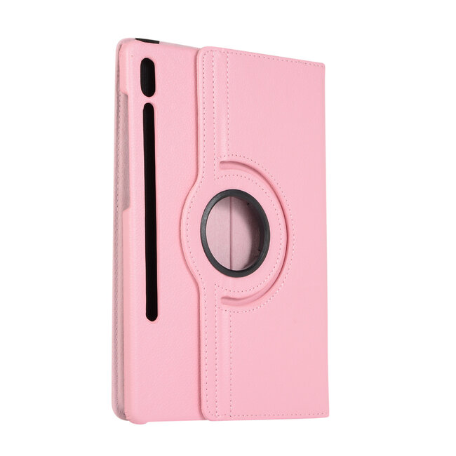 Case2go - Tablet Hoes geschikt voor Samsung Galaxy Tab S8 Plus (2022) - 12.4 Inch - Draaibare Book Case Cover - Roze