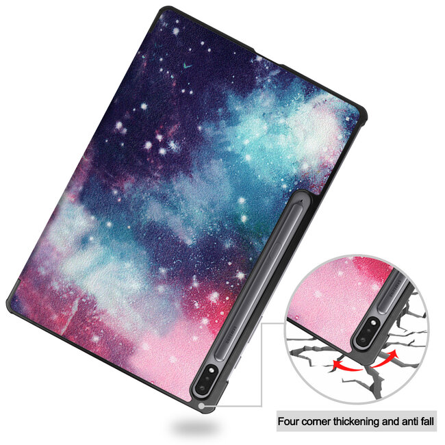 Case2go - Tablet Hoes geschikt voor Samsung Galaxy Tab S7 FE - 12.4 inch - Auto/Wake-Functie - Tri-Fold Book Case - Galaxy
