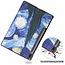 Case2go - Tablet Hoes geschikt voor Samsung Galaxy Tab S7 FE - 12.4 inch - Auto/Wake-Functie - Tri-Fold Book Case - Sterrenhemel