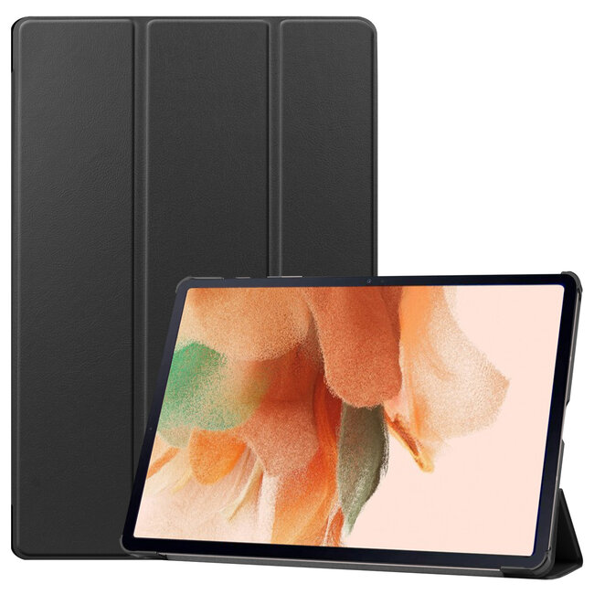Case2go - Tablet Hoes geschikt voor Samsung Galaxy Tab S7 FE - 12.4 inch - Auto/Wake-Functie - Tri-Fold Book Case - Zwart
