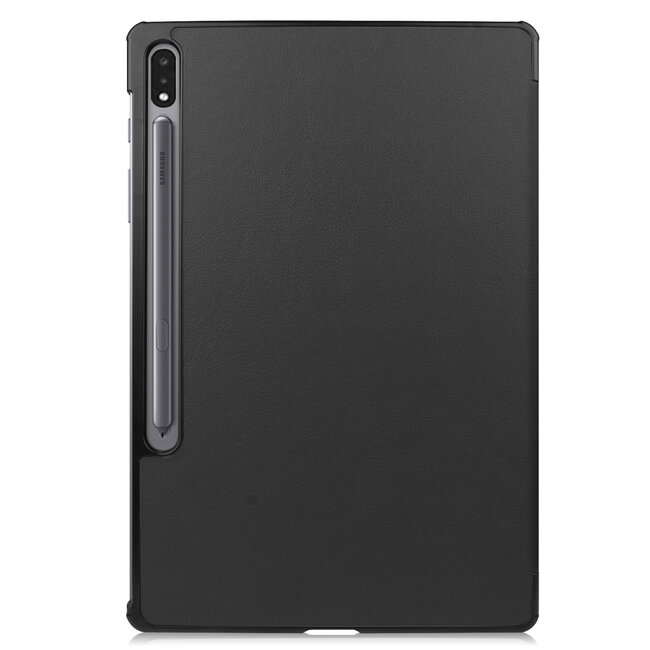 Case2go - Tablet Hoes geschikt voor Samsung Galaxy Tab S7 FE - 12.4 inch - Auto/Wake-Functie - Tri-Fold Book Case - Zwart